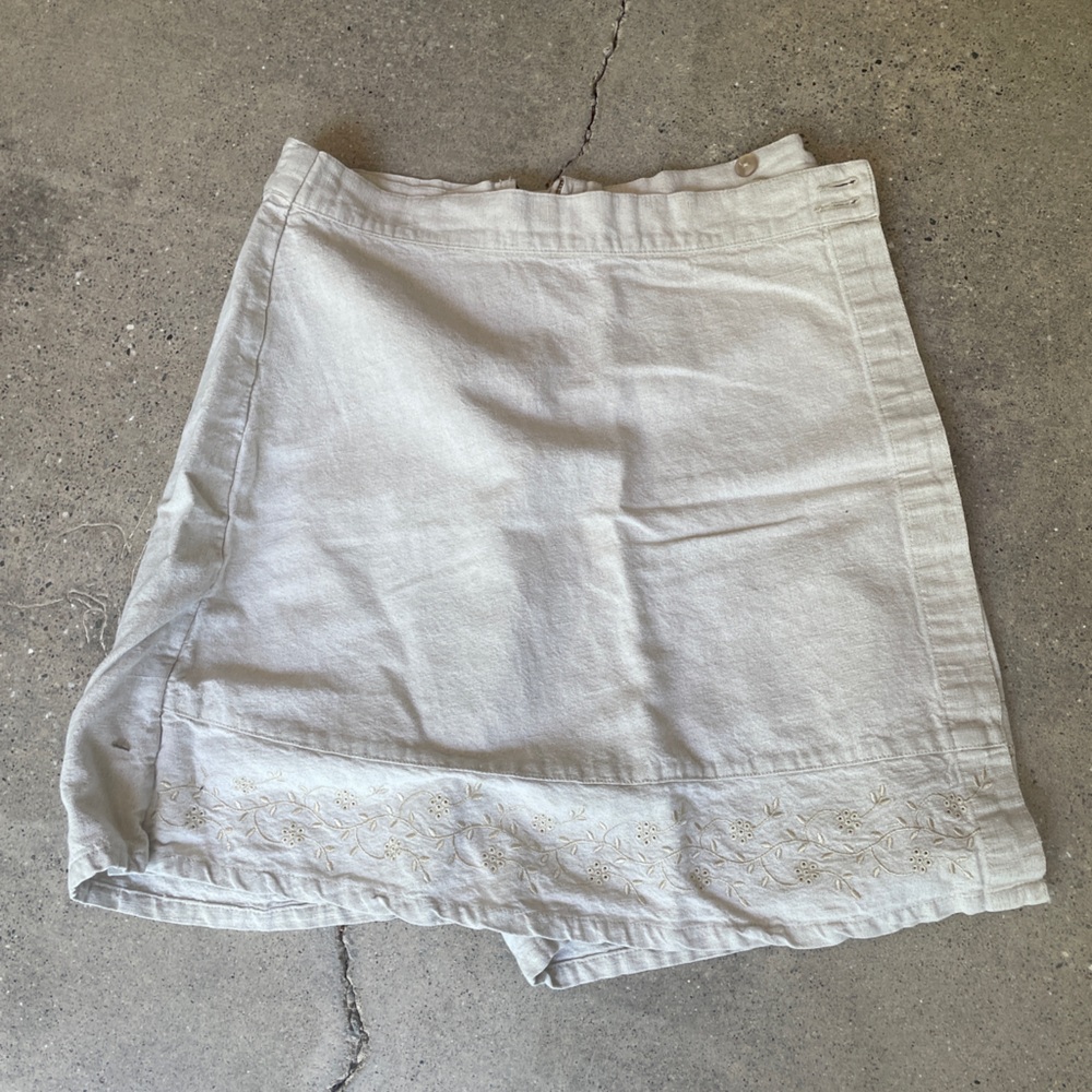 Vintage Cherokee Linen Cotton Skort, Off White, Size 14 (runs small)